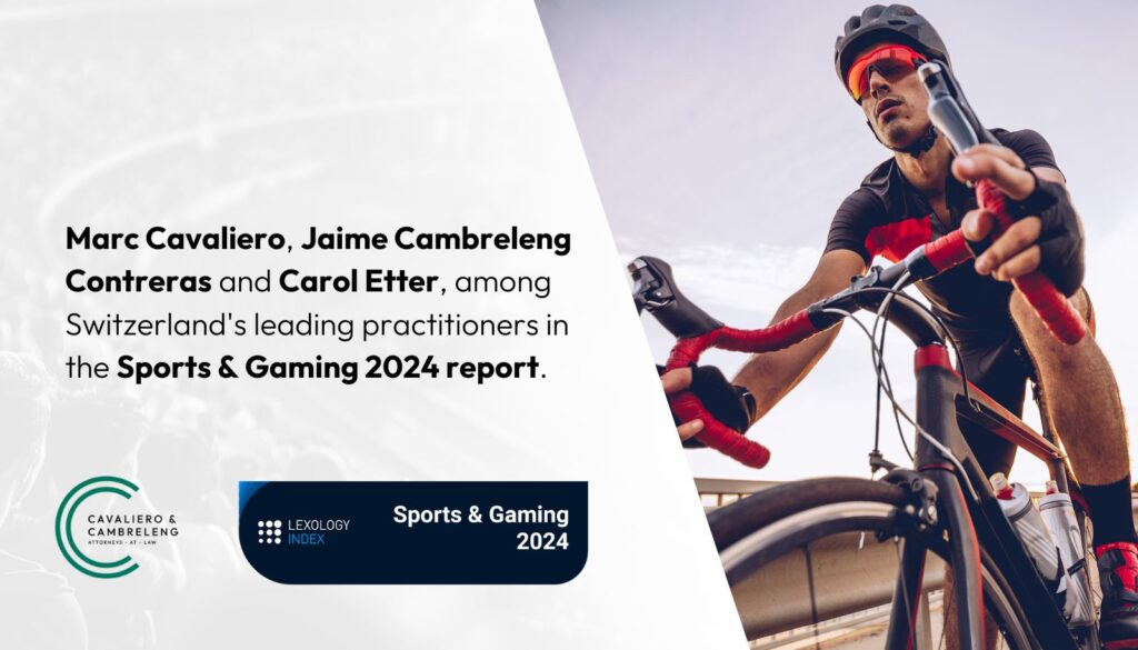 Marc Cavaliero, Jaime Cambreleng, and Carol Etter, recognized in the Lexology Sports & Gaming Report 2024 