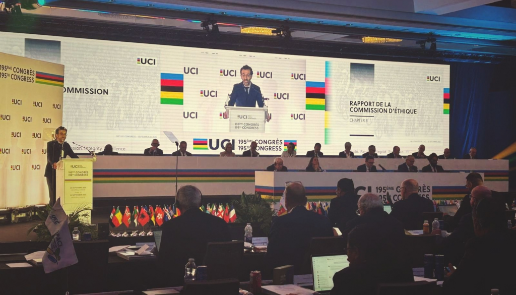 Marc Cavaliero presents the UCI Ethics Commission’s annual report